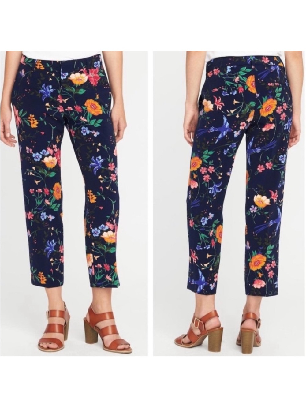 Old Navy Floral Harper Mid Rise Trouser Pants Size 12